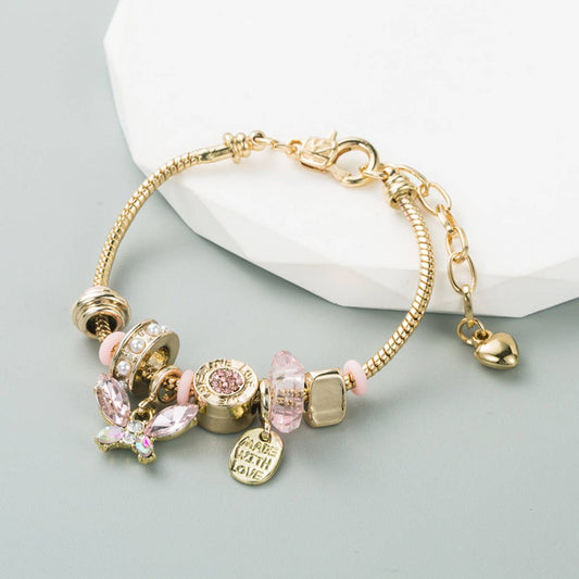 Trendy DIY Butterfly Crystal Alloy Bracelet