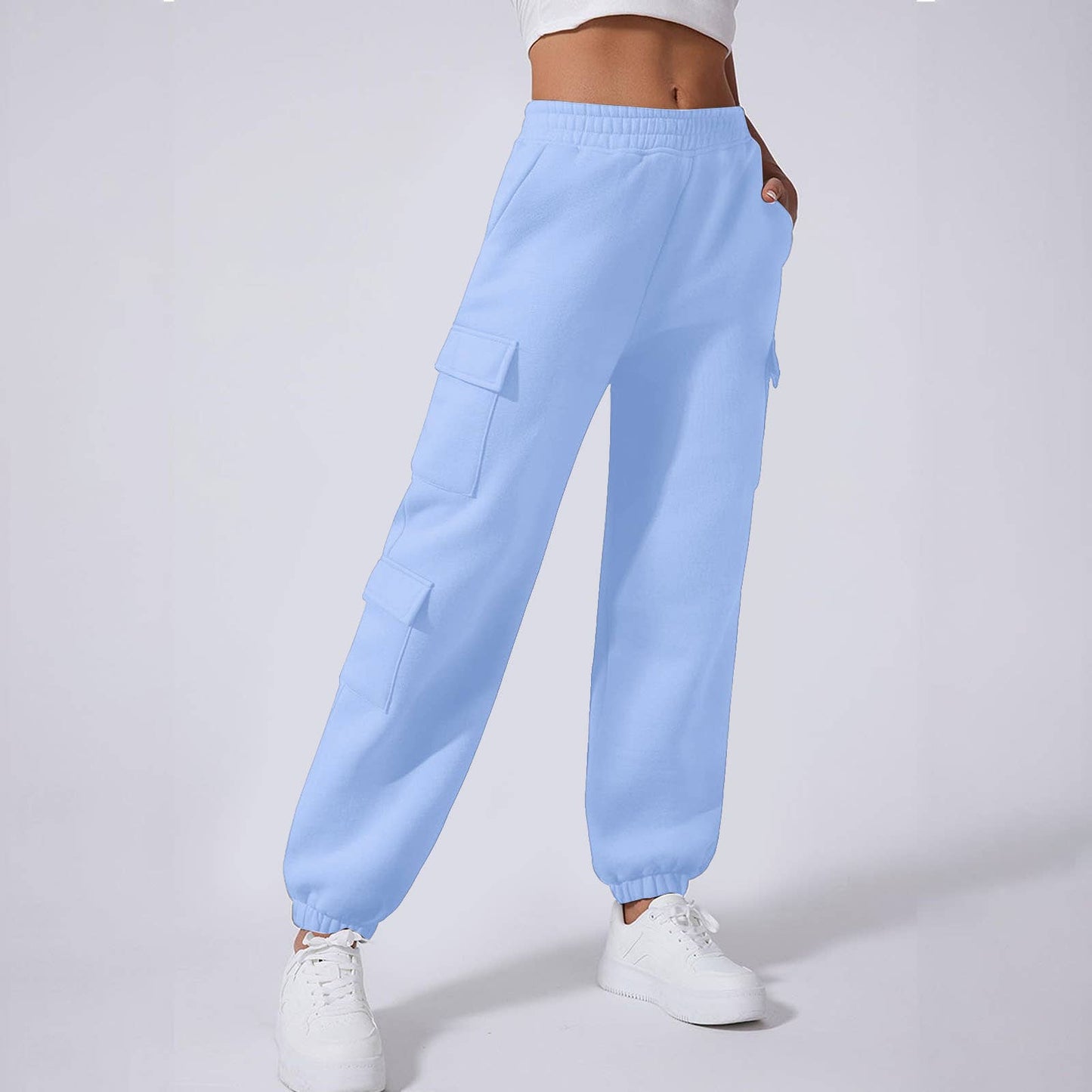 FLEECE AND THICK SOLID COLOR FASHION OVERALLS