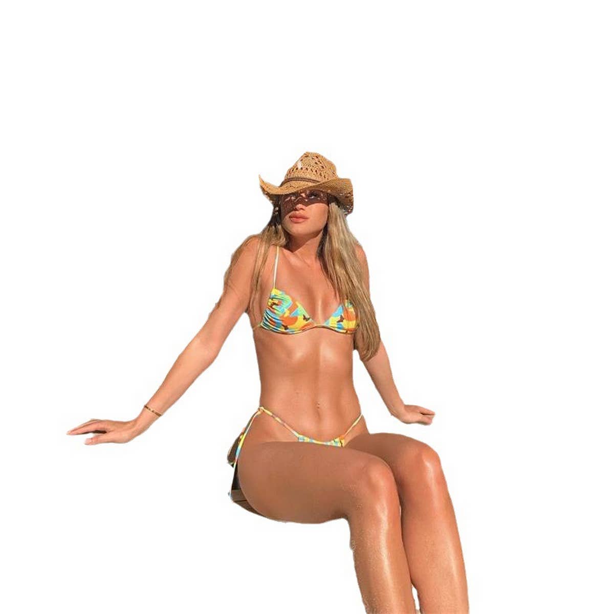 SEXY BACKLESS PRINTED STRAPPY SWIMSUIT