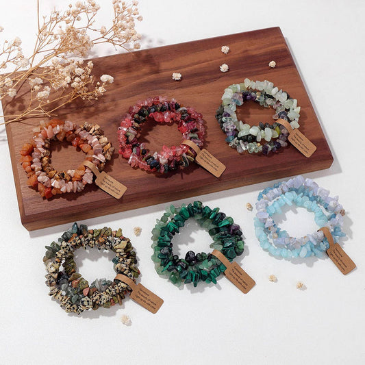 CWAJE4296_VINTAGE IRREGULAR GRAVEL THREE-PIECE BRACELET