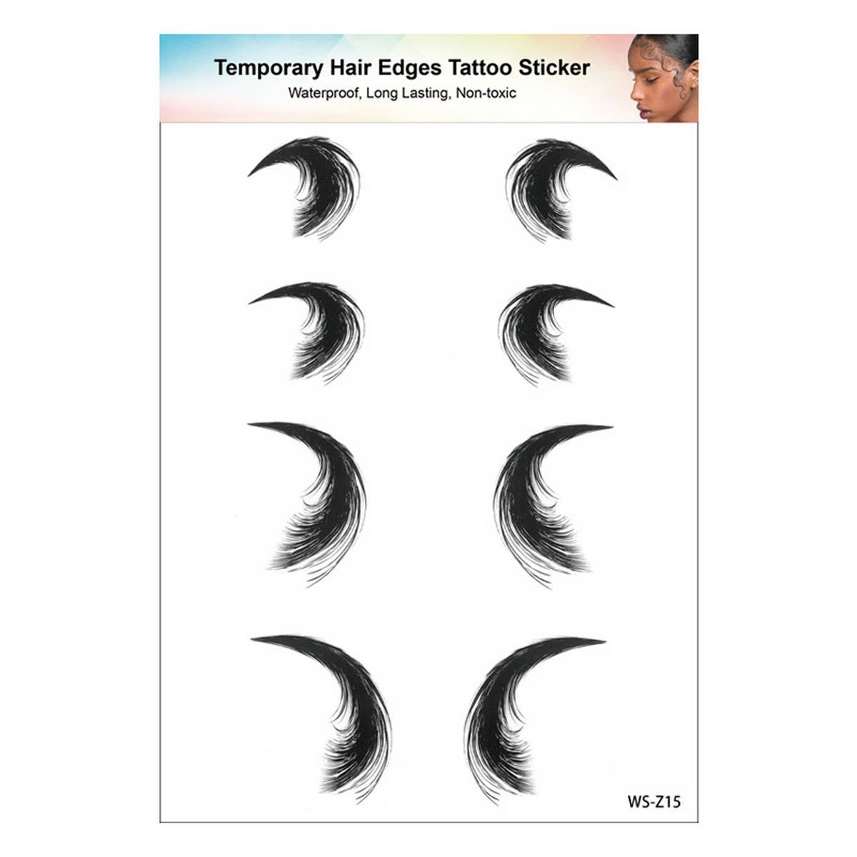 Baby Hairline Tattoo Stickers for Forehead Bangs_CWMM8336