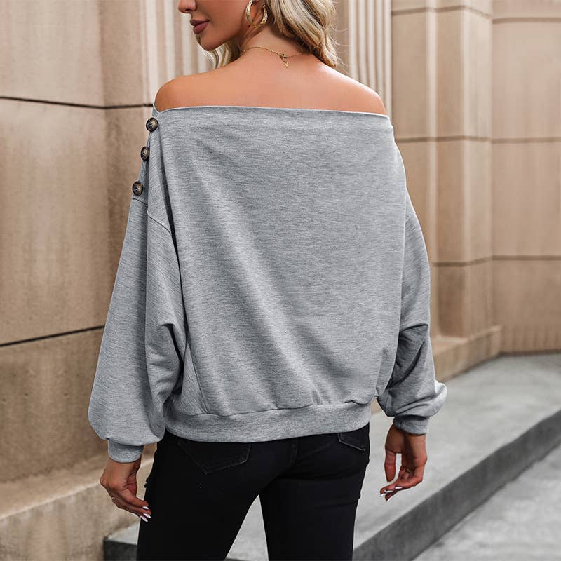 STRAIGHT-NECK OFF-THE-SHOULDER HOODIE