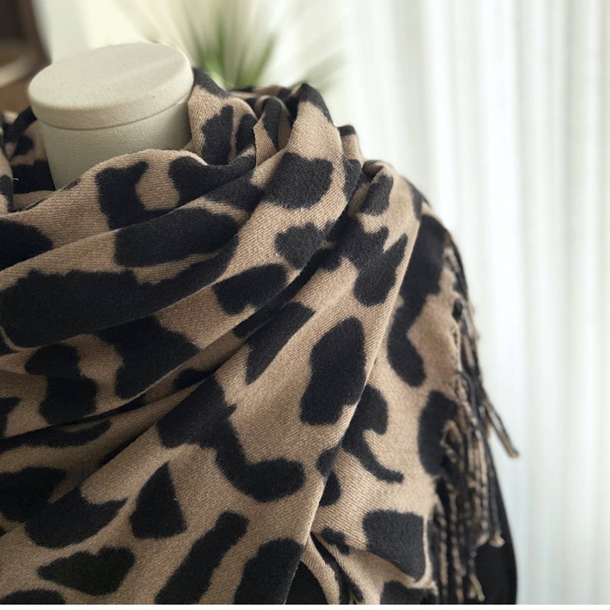 Double-Sided Leopard Print Scarf - Cozy Wrap