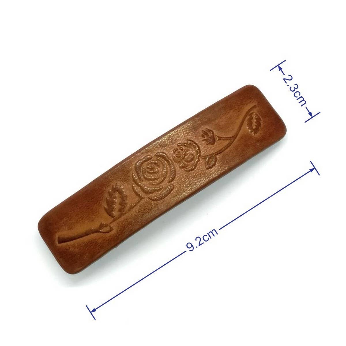 Rose Totem Carved Painted Faux Leather Hair Clip