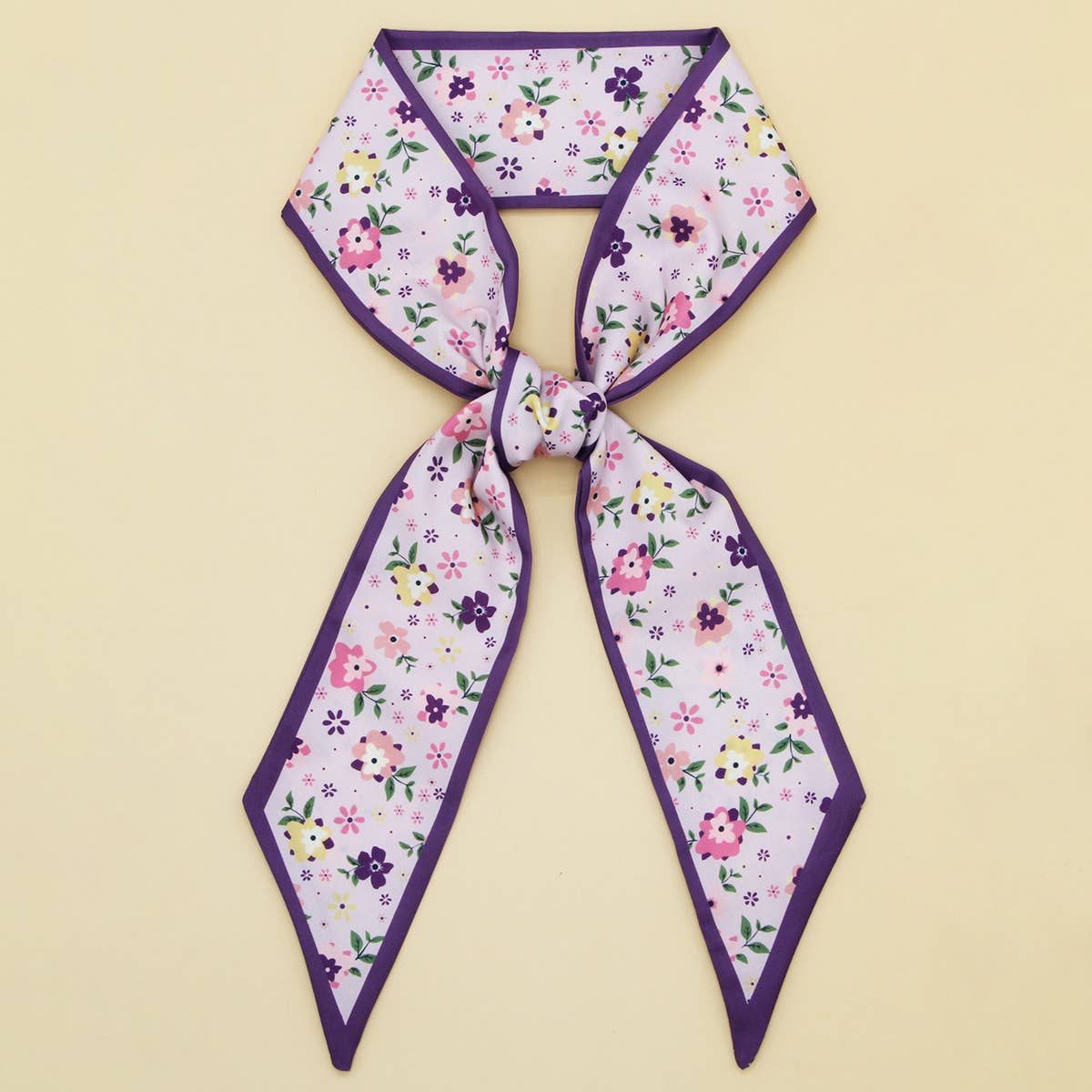 Floral Letter Twilly Scarf for Hair & Bag Accessor