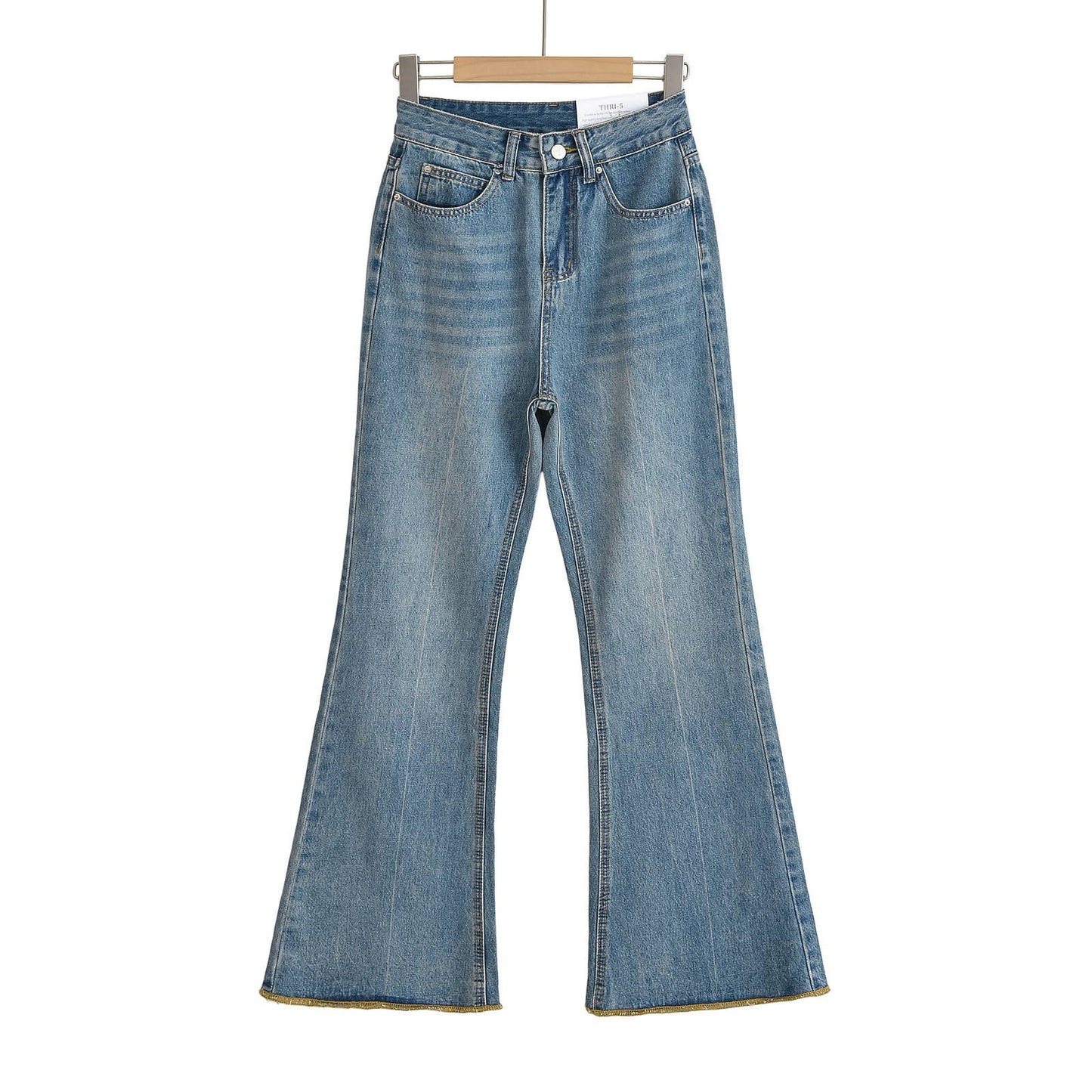 Retro, slightly flared pants, loose washed jeans