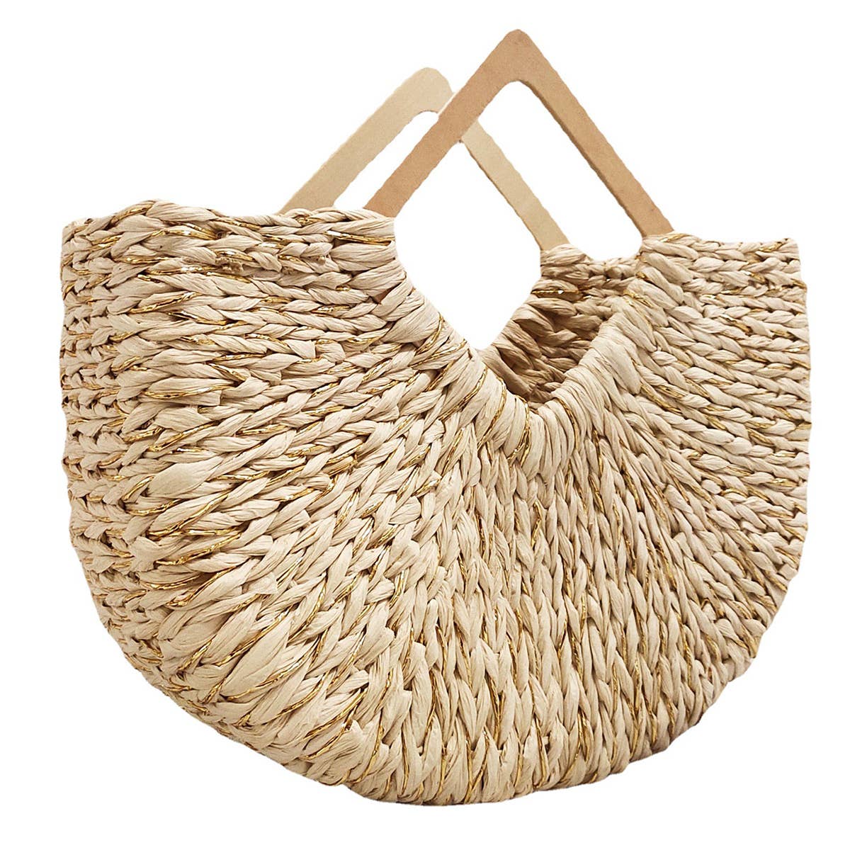 WOMEN CASUAL MOON BAG WOVEN TOTE BAG_CWAB0830