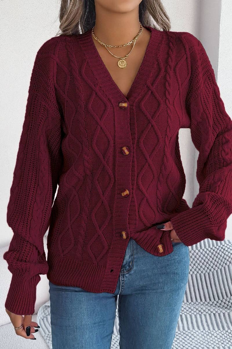 CWOCAL0947_AUTUMN KNIT LONG-SLEEVED CARDIGAN SWEATER