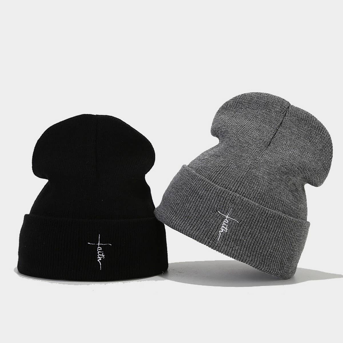 LETTER EMBROIDERY CIRCULAR  HIP HOP KNITTED HAT_CWAH2088