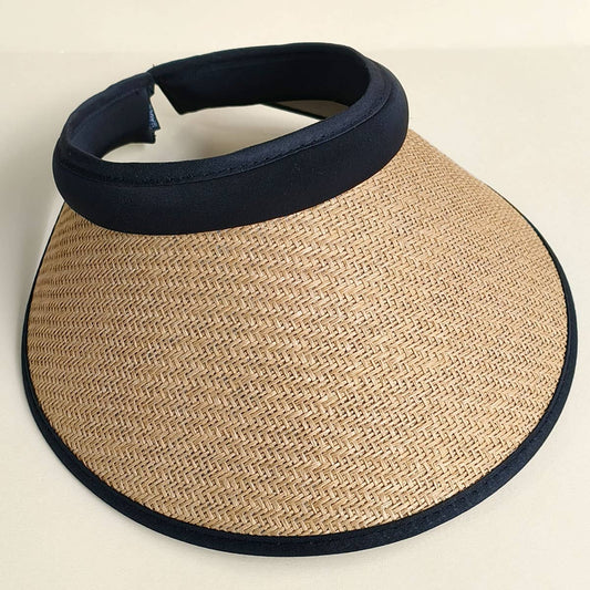 TWO TONE STRAW VISOR HAT_CWAH0467