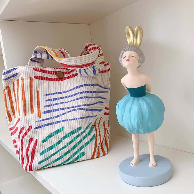 Colorful line fashionable color-blocking bag