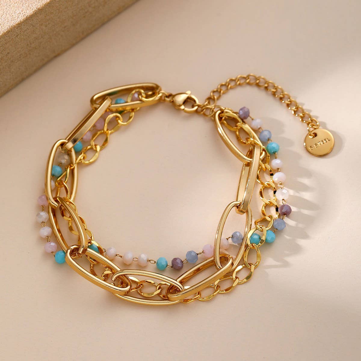 18K STAINLESS STEEL SPLICING CHAIN BRACELET