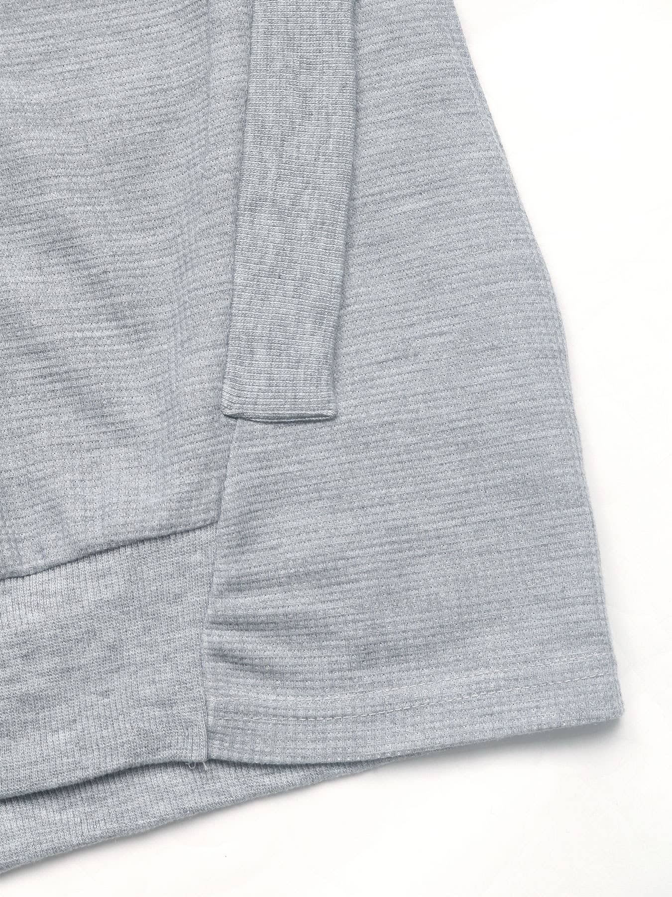 V-neck solid-color casual hooded sweatshirt