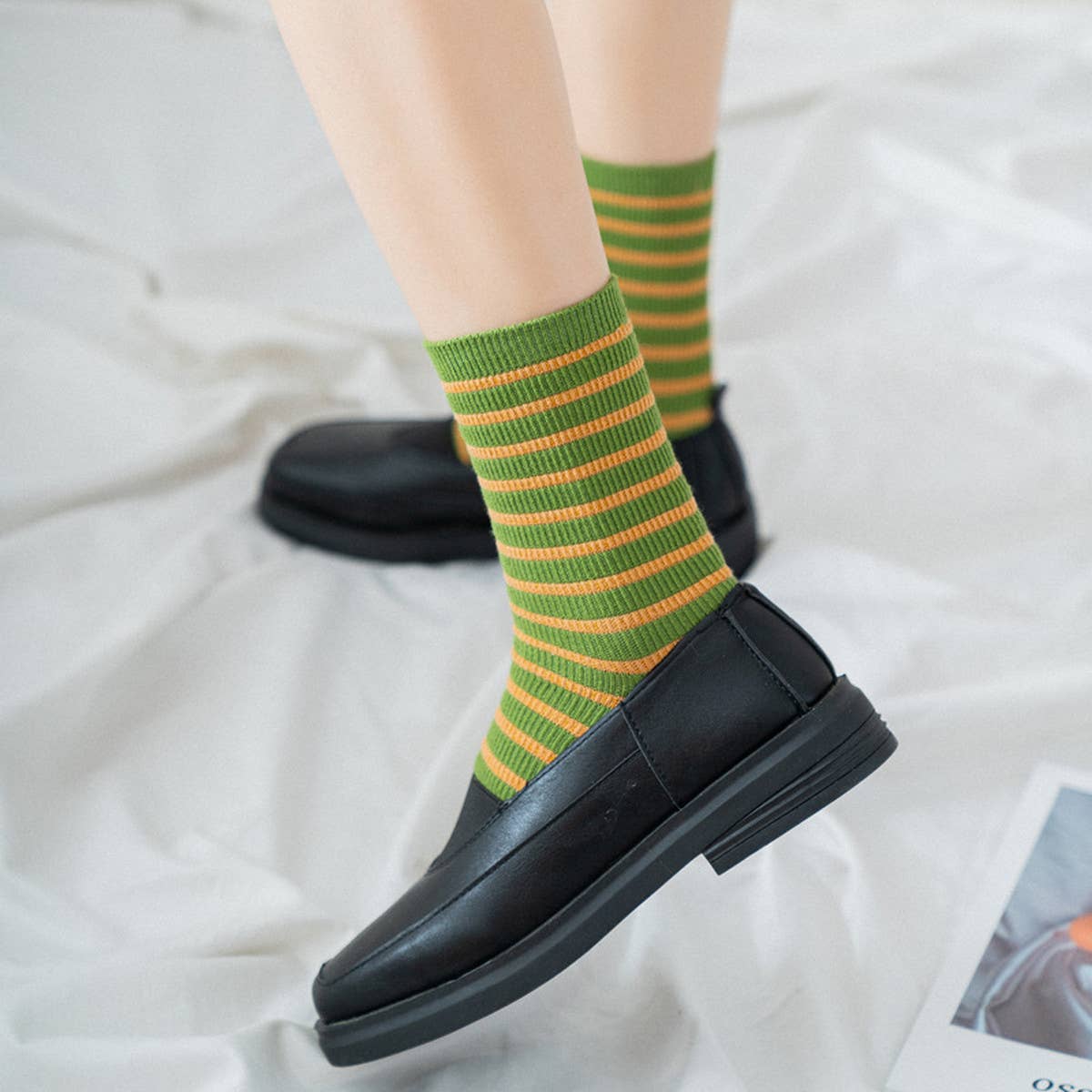 WOMEN NEW STRIPED CUTE BREATHABLE PILE SOCKS