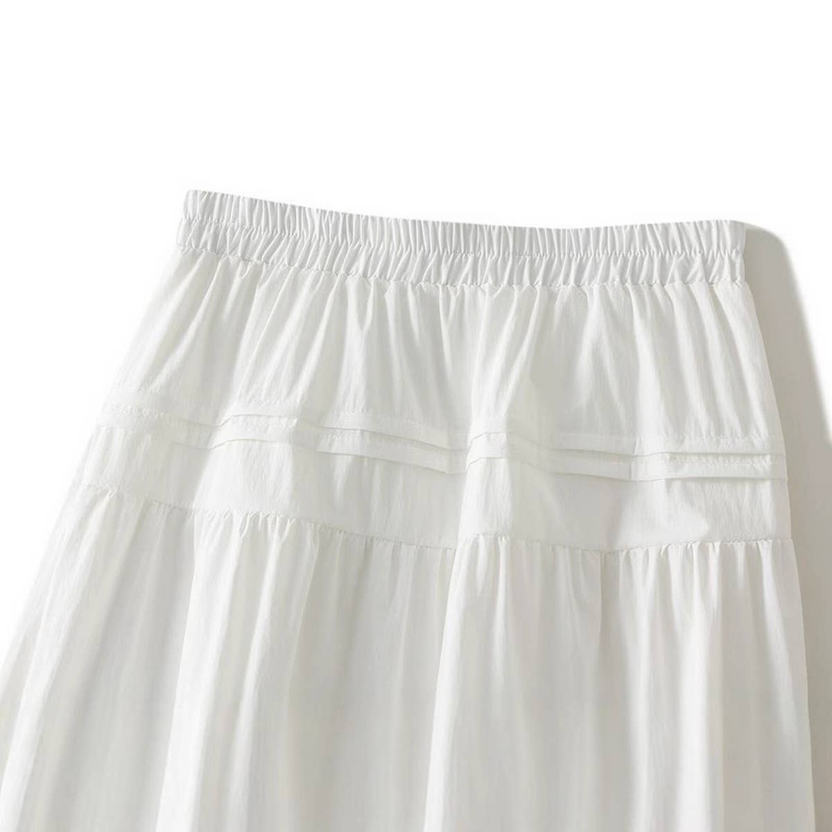 HIGH WAIST MID-LENGTH A-LINE SKIRT