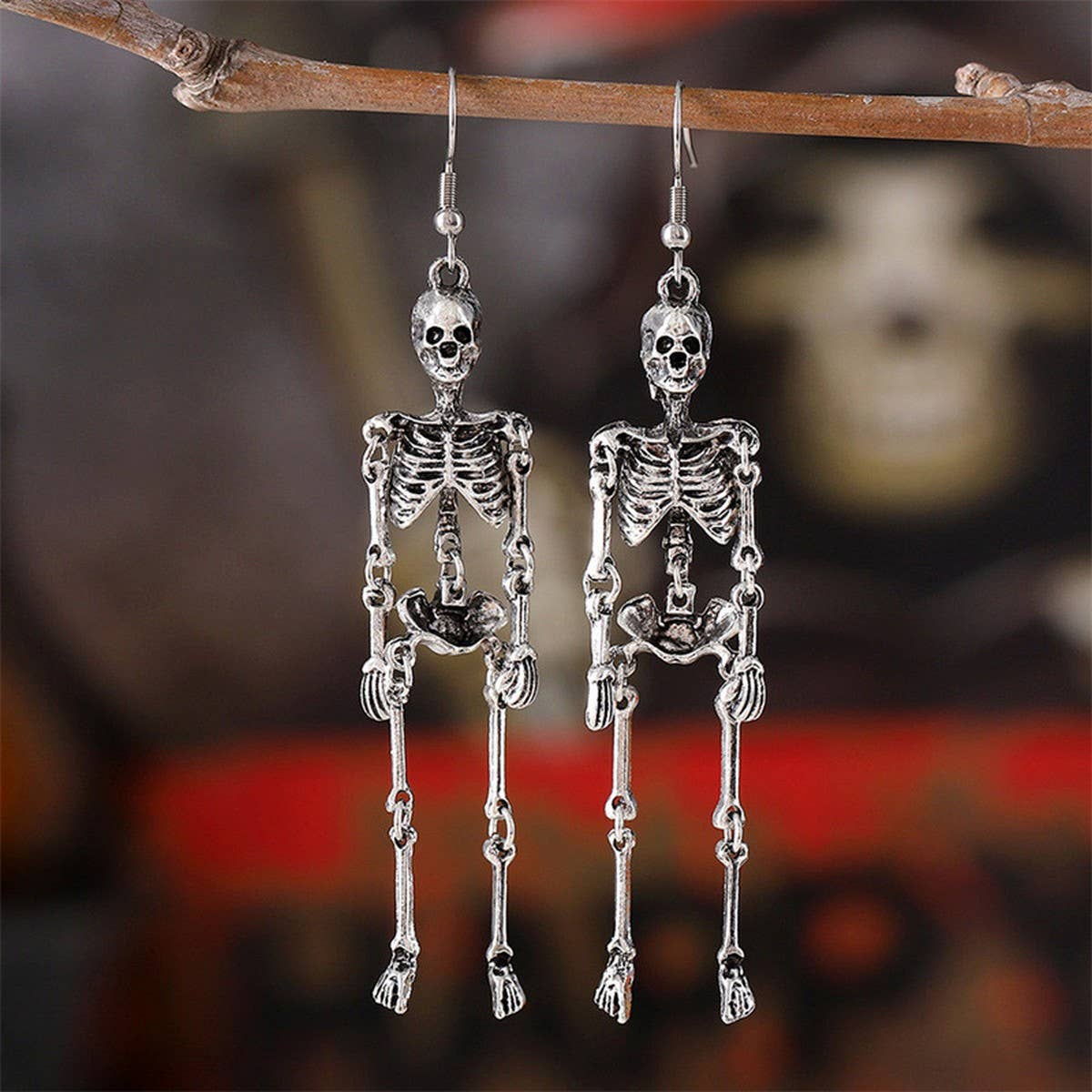 CREATIVE HALLOWEEN HUMAN SKULL VINTAGE EARRINGS