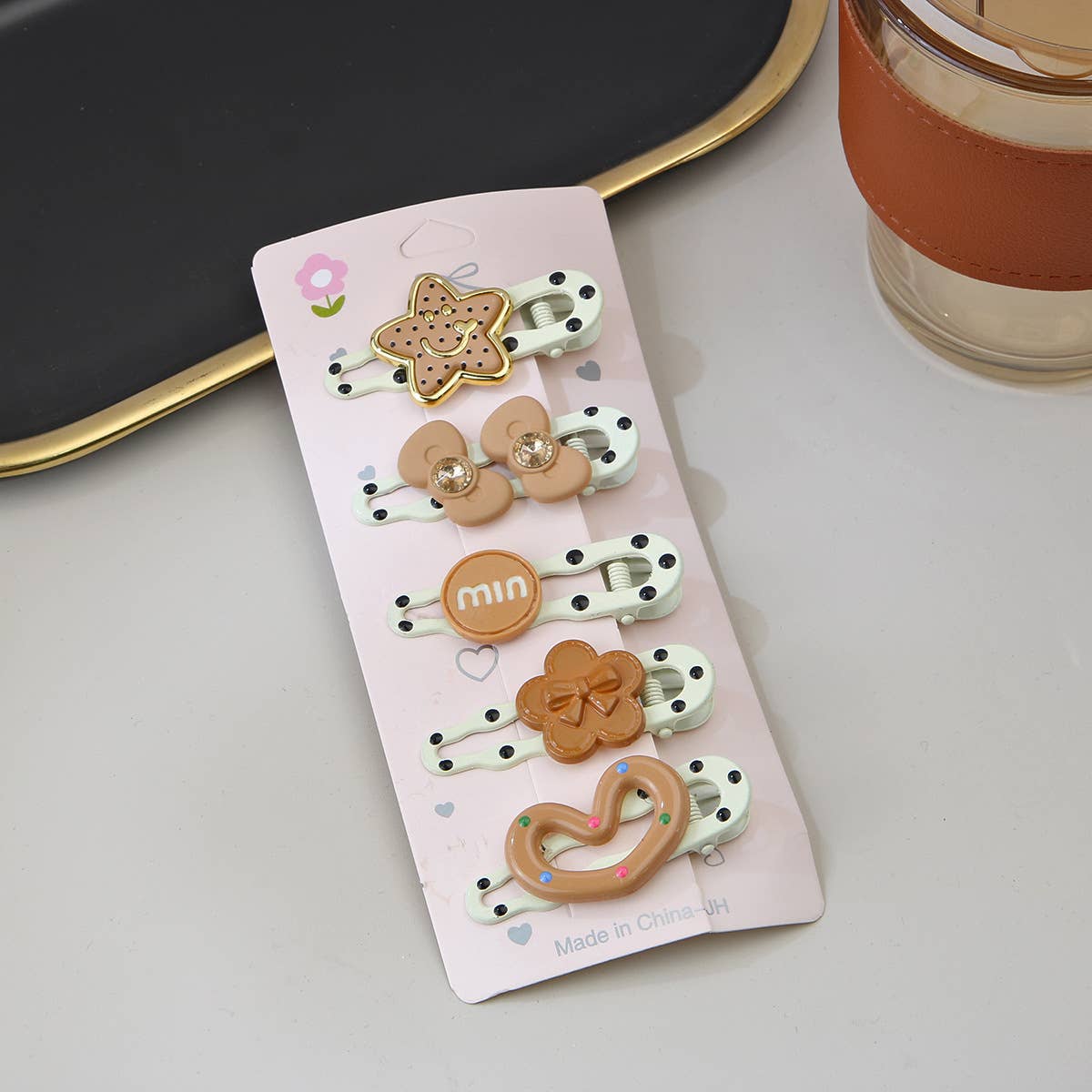Five sets of cartoon children's hairpins