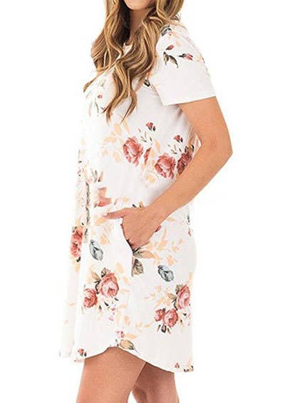 PRINT DRESS WITH IRREGULAR HEM