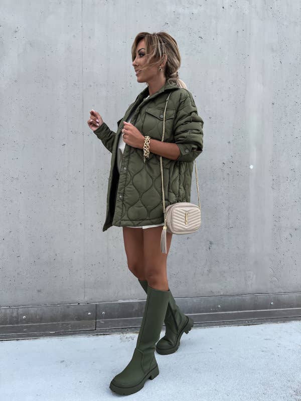 Single-breasted cotton-padded jacket