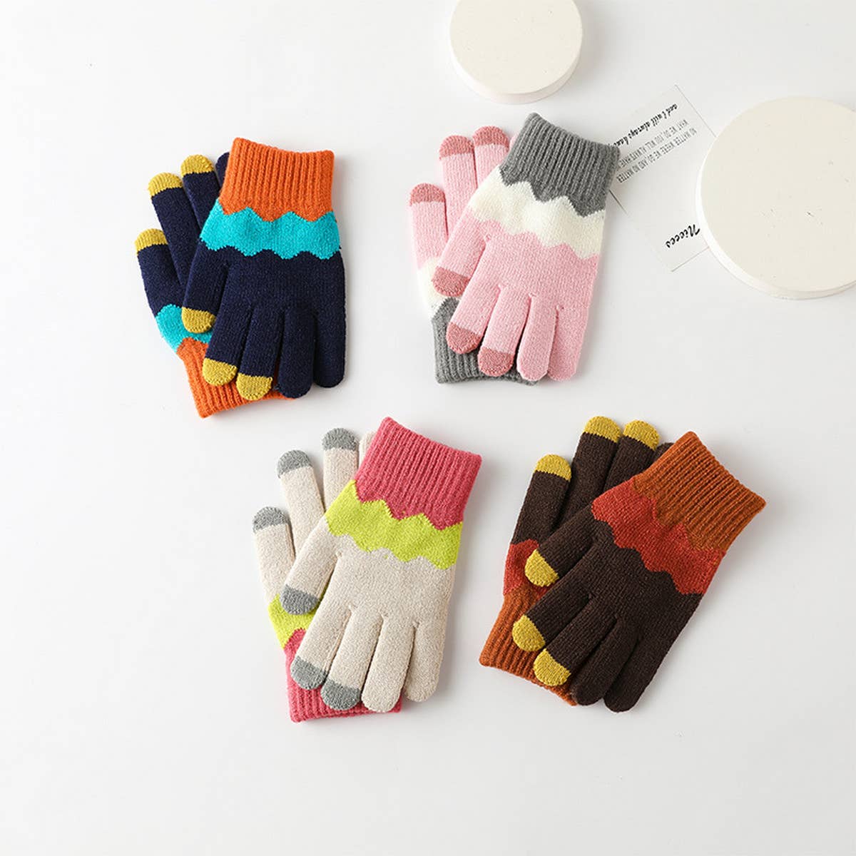 COMFORTABLE CONTRAST WARM KNITTED GLOVES_CWAG0031