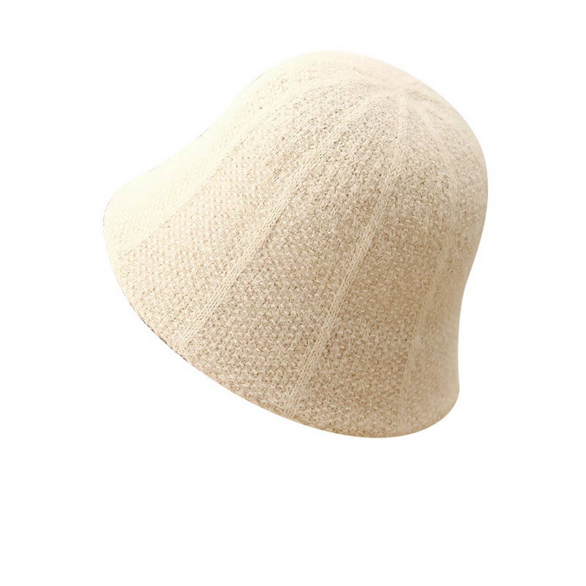 ROUND TOP NEW STRIPED PLUSH KNIT BUCKET HAT_CWAB2860