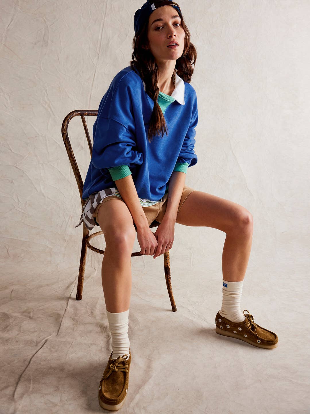 STREET STYLE COLOR COUNTER LONG SLEEVE HOODIE