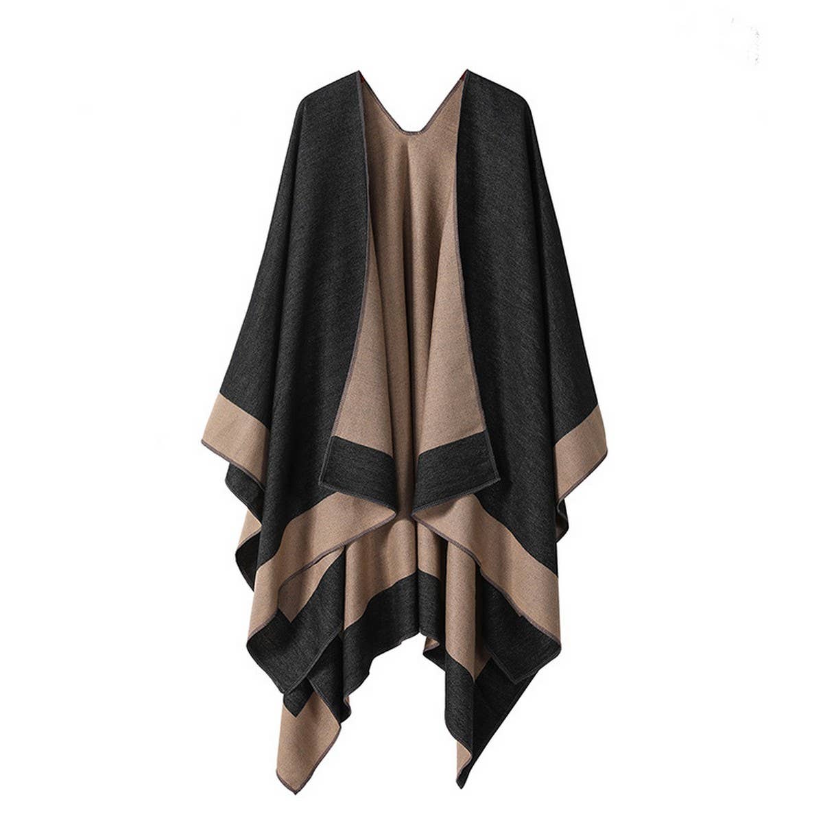SOLID COLOR DOUBLE-SIDED CAPE SHAWL OUTER CAPE_CWASC2130