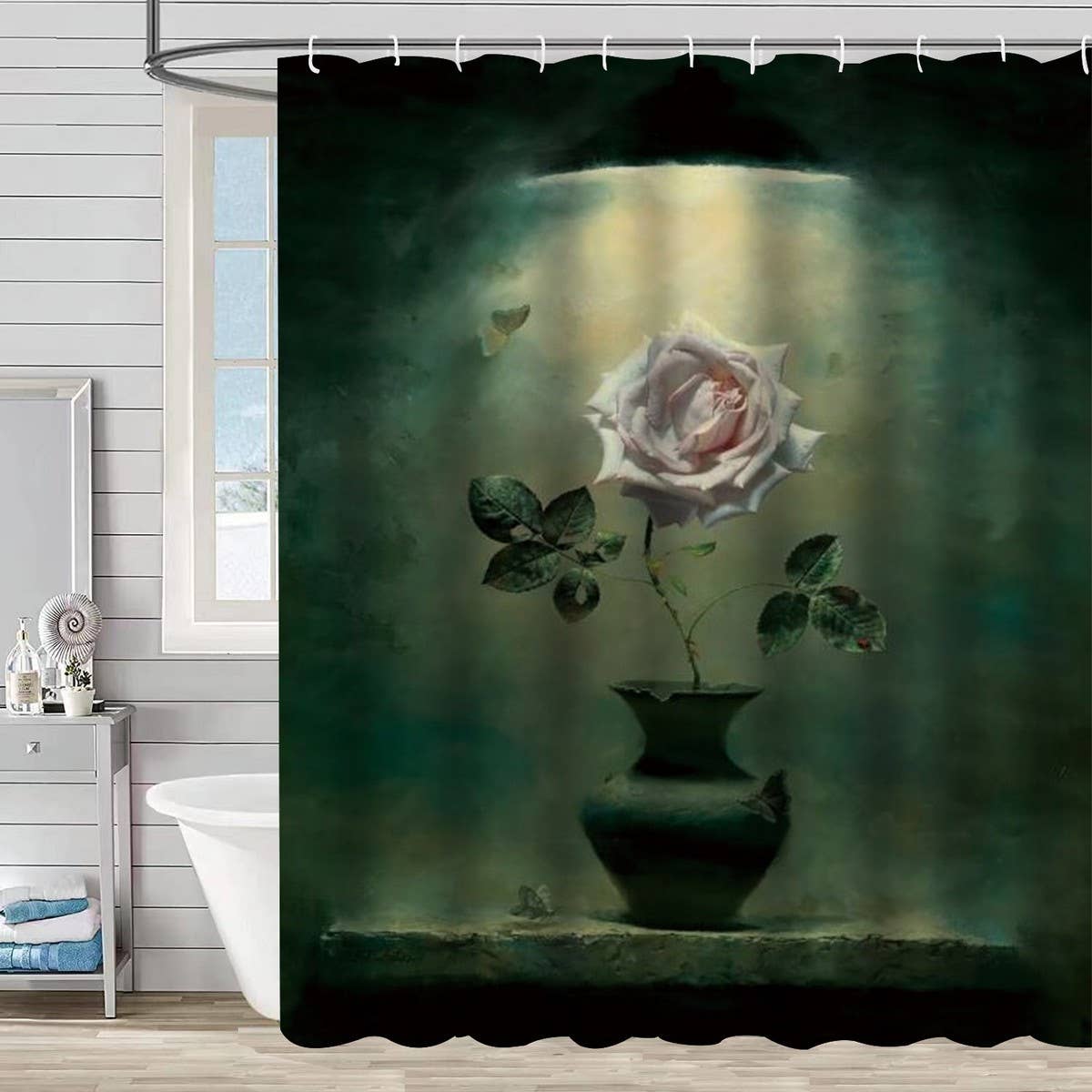 FLOWER BATHROOM ISOLATION SHOWER CURTAIN