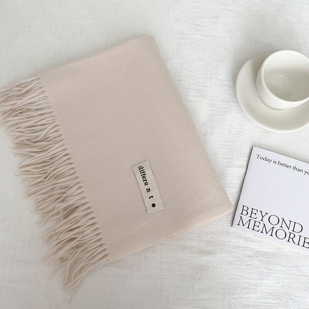 Colorblock Tassel Scarf - Thick Wrap for Students