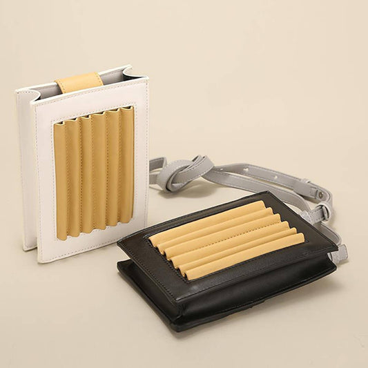 RETRO CONTRAST PLEATED SMALL SQUARE BAG_CWAB1903