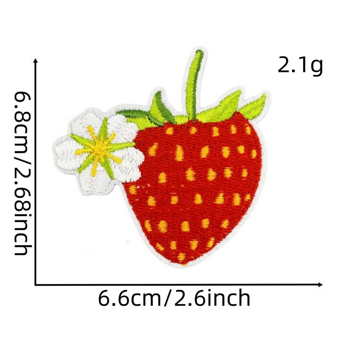 NEW PINK STRAWBERRY EMBROIDERED CLOTH PATCH