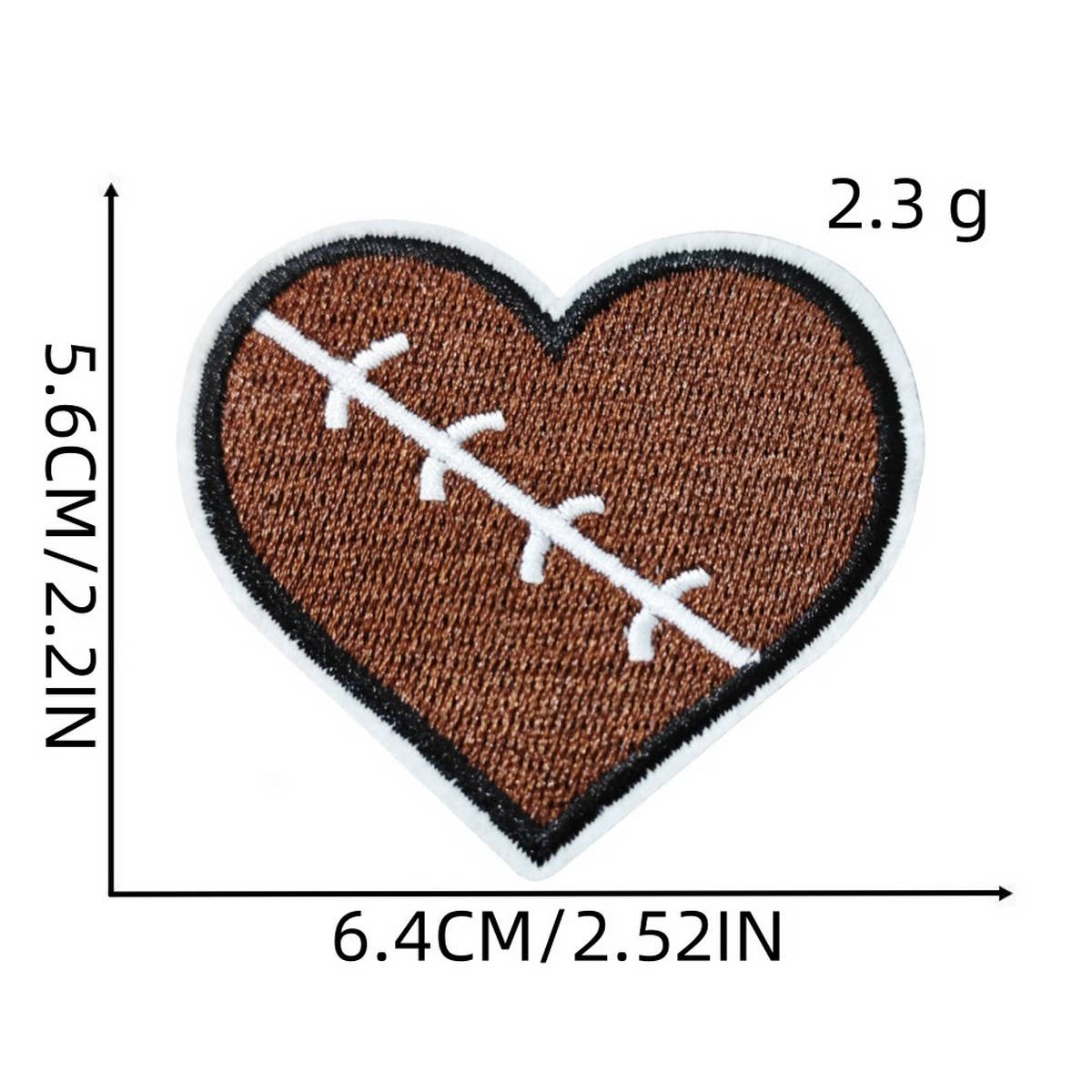 FOOTBALL BADGE HEART ACCESSORY PATCH