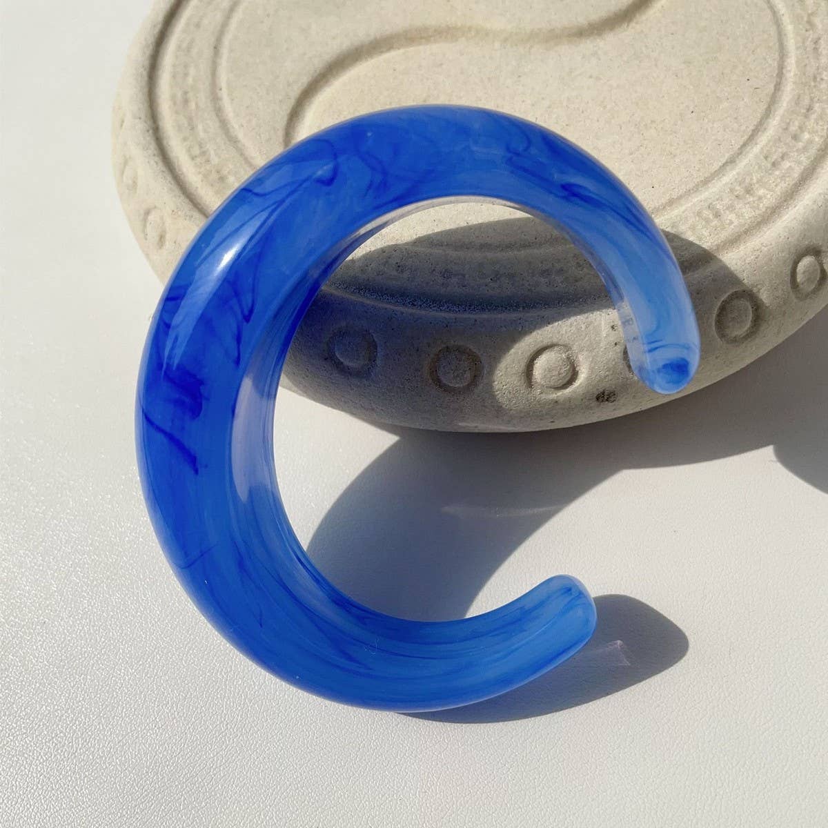 Thin Open Cuff Acrylic Bracelet for Petite Women