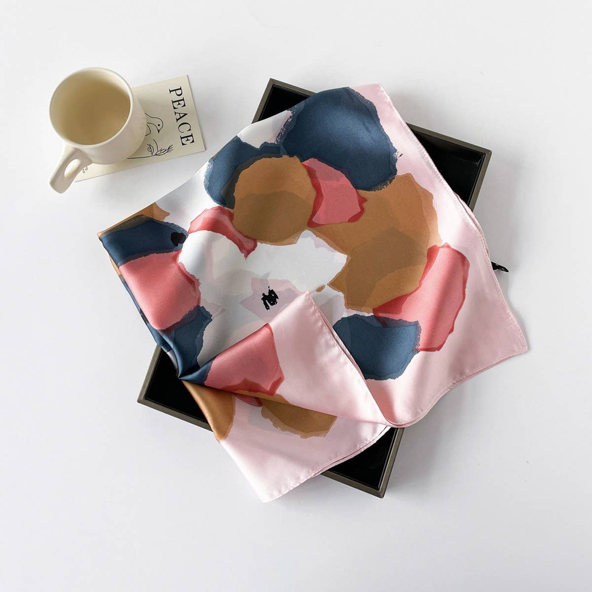 Elegant Polka Dot Satin Silk Scarf