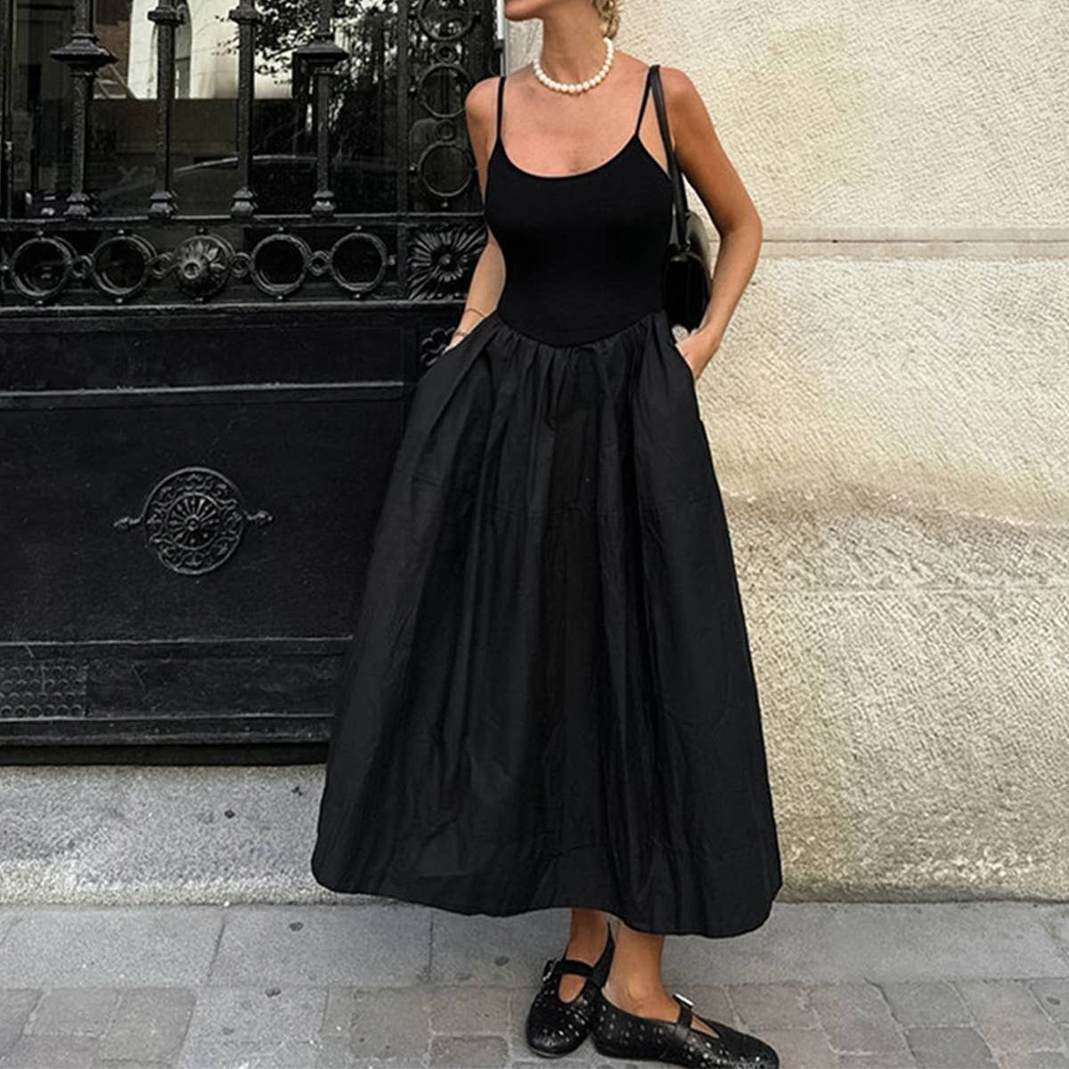 Minimalist slim fit spaghetti strap dress