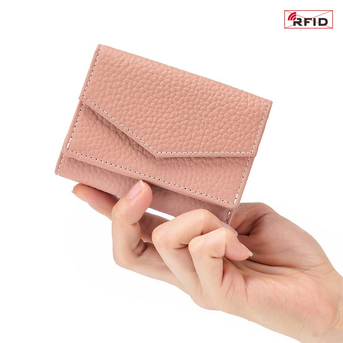 FASHION GENUINE LEATHER SHORT TRIFOLD MINI WALLET_CWAB3785