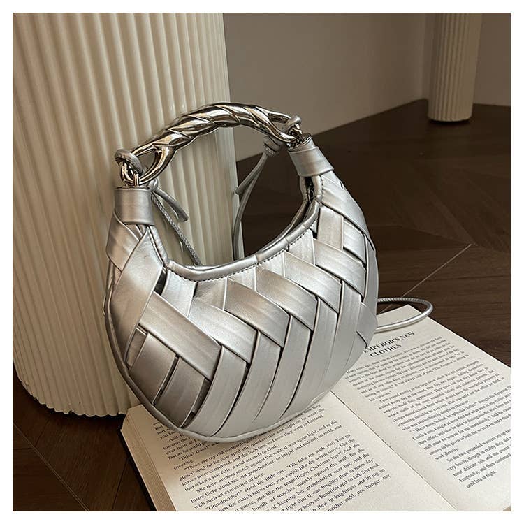 Fashionable niche woven hand-held crossbody bag