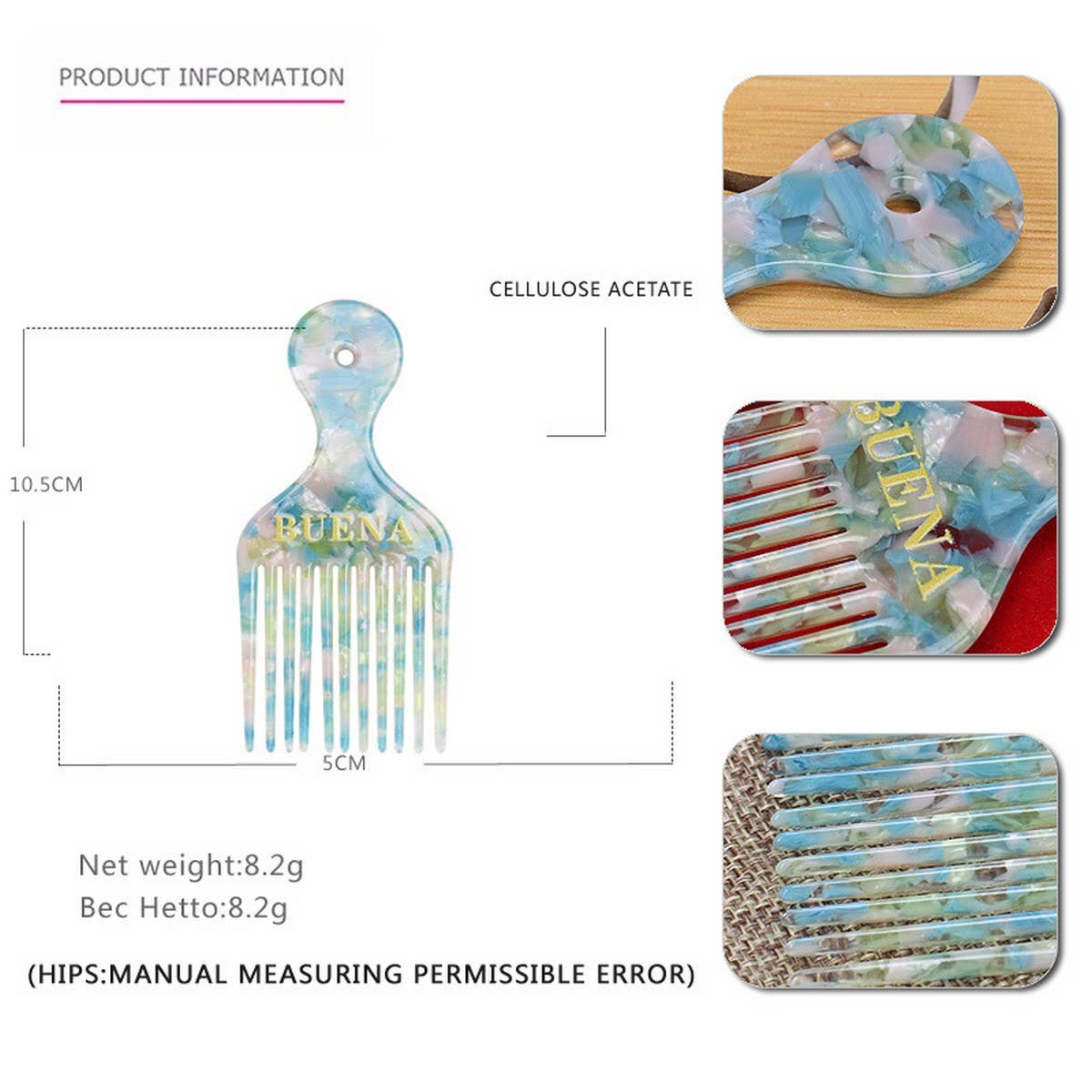 ACETATE INSERT COMB WIDE LONG TOOTH CURLING COMB_CWAHA4234