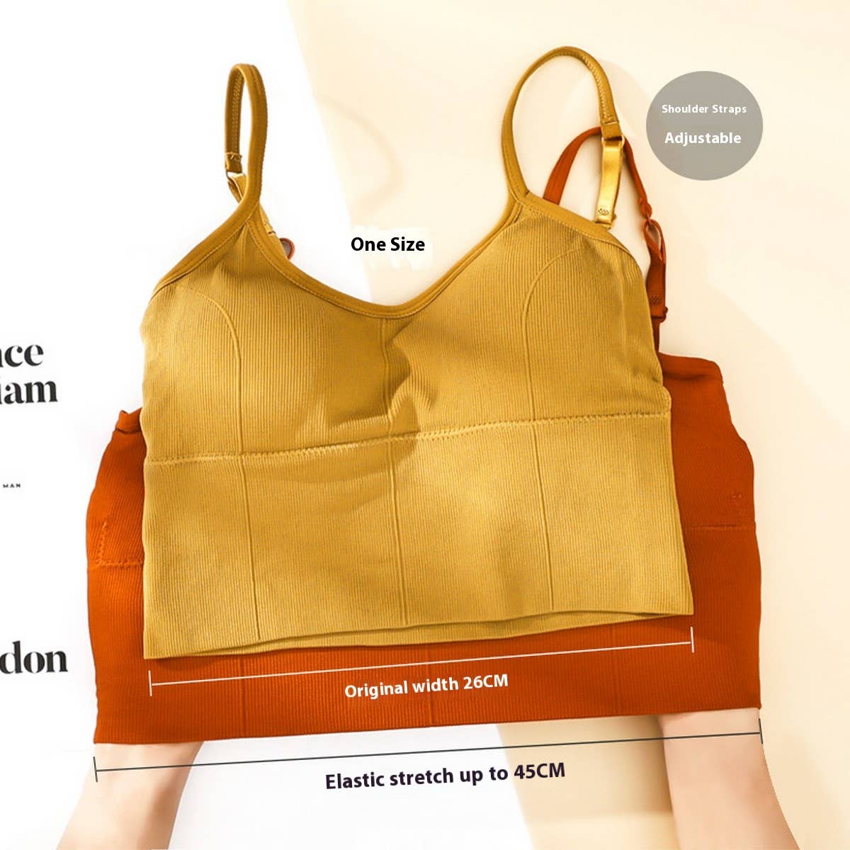 Plain Solid Color Basic Tank Top With Built In Bra_CWTTK0796