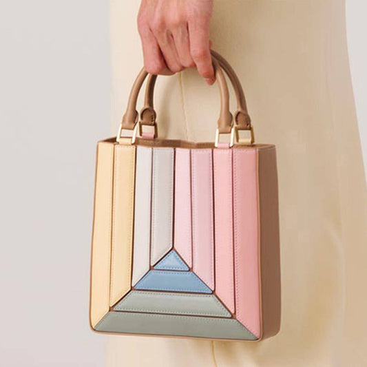 Patchwork rainbow crossbody handbag