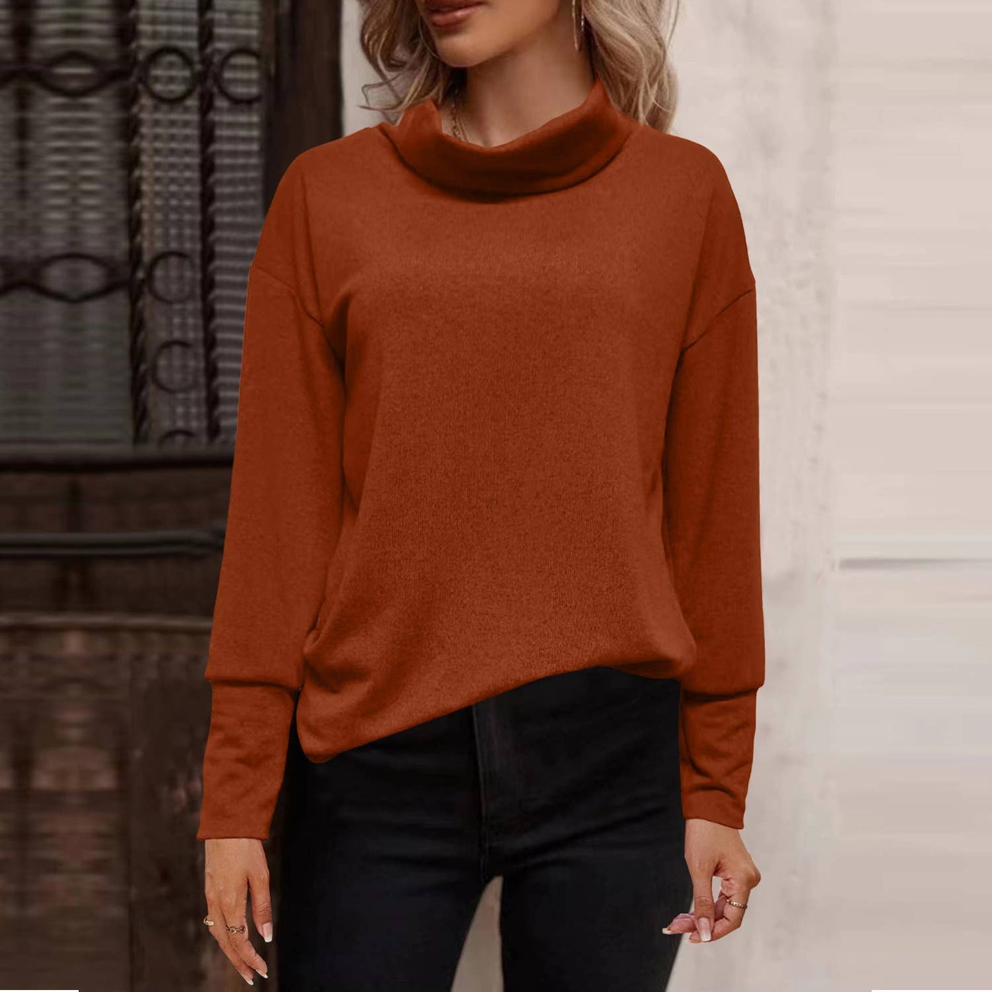 FASHION CASUAL TURTLENECK CASHMERE GROUND SWEATER