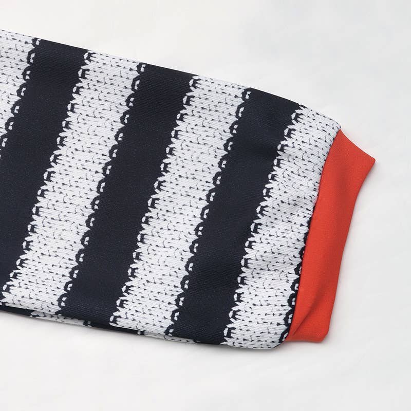 STRIPED SPLICED PULLOVER HOODED CASUAL HOODIE