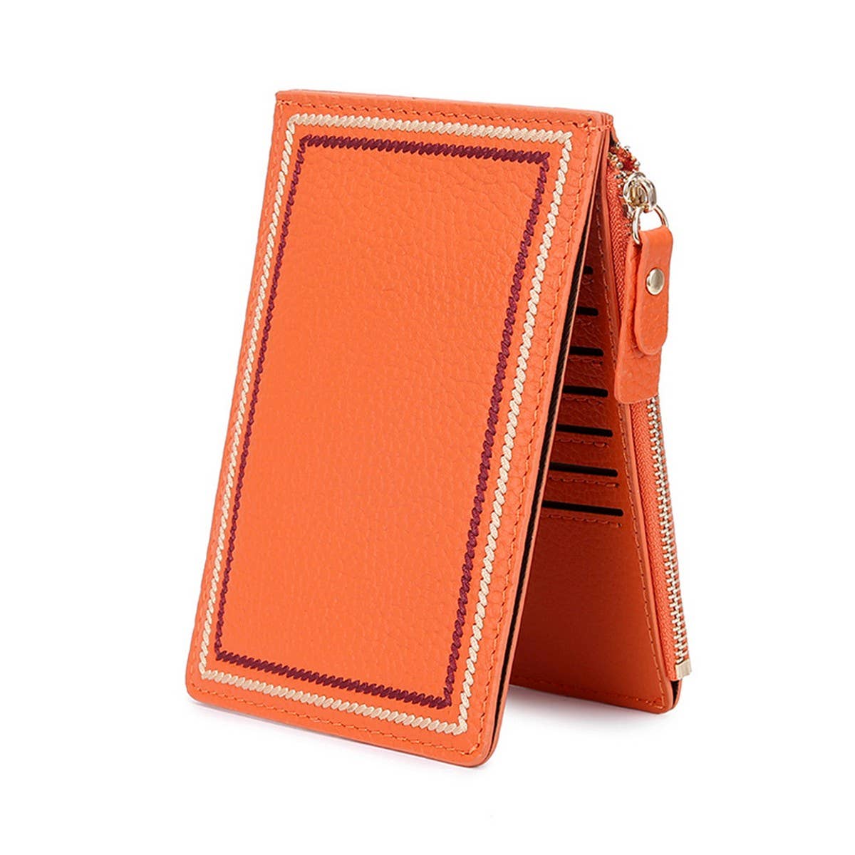 ULTRA -THIN LEATHER FASHION FOLDING PURSE CARD BAG_CWAB3889
