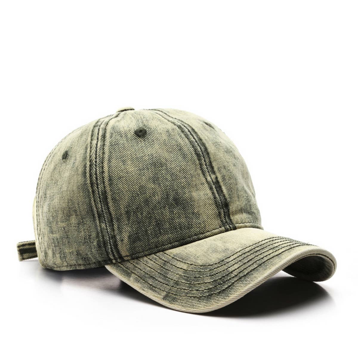 CWAH3211_WASHED DENIM SOLID COLOR SUN VISOR BASEBALL CAP