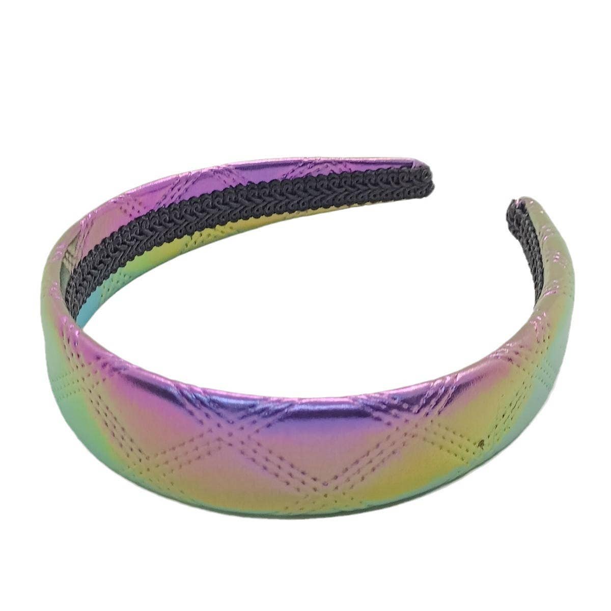 New Pearl AB Metallic Dark Grid PU Headband