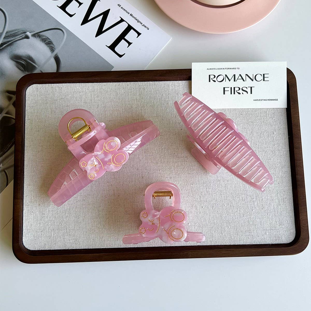 Sweet Bear Acetate Hair Claw Cute Medium Clip