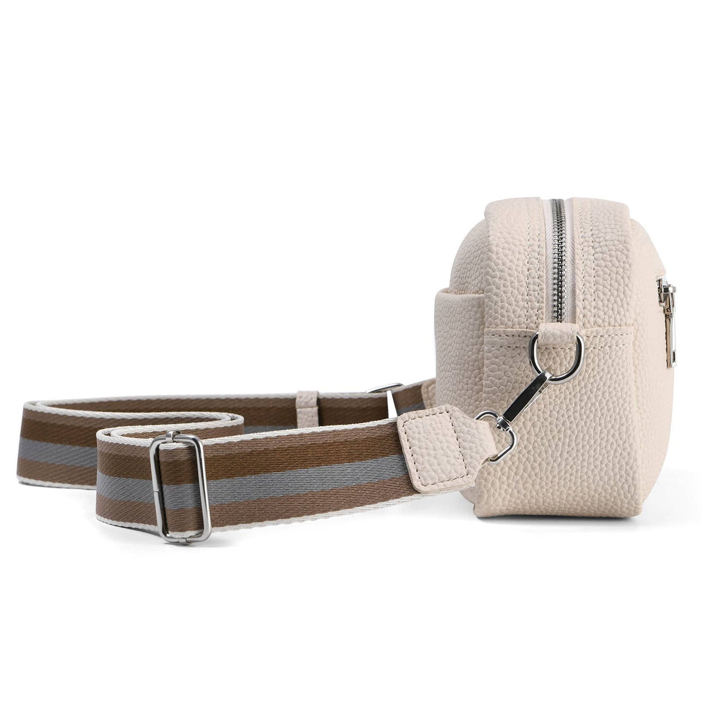 Solid-colored PU leather crossbody bag