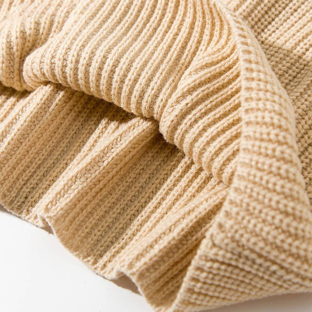 SOLID COLOR TURTLENECK BASIC COARSE KNIT SWEATER