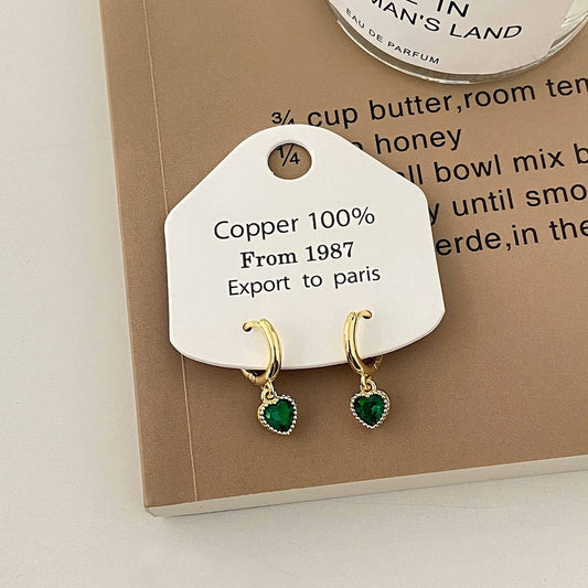 VALENTINE'S DAY ZIRCON HEART PENDANT EARRINGS