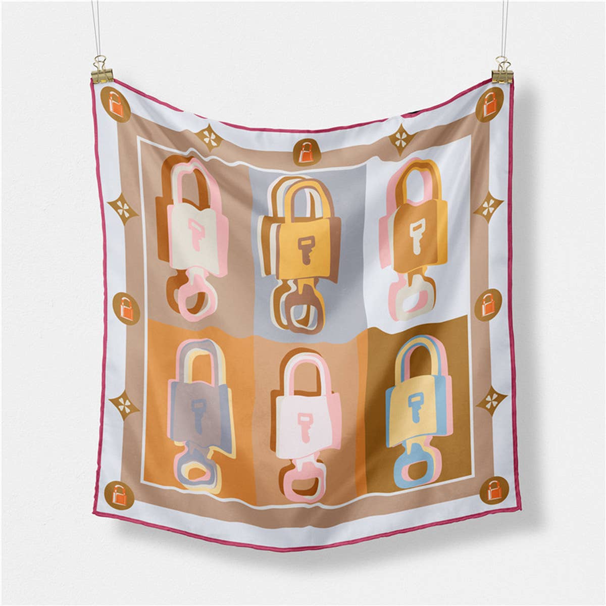 NEW COLOR BLOCK PRINTED SQUARE SCARF